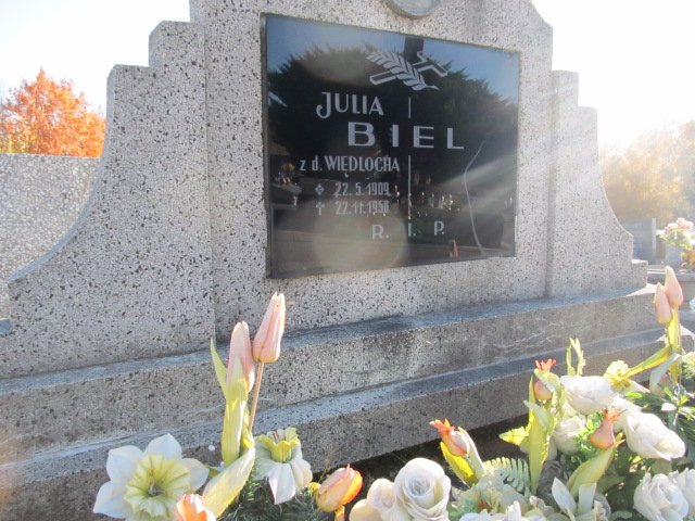 Julia Biel 1909 Mysłowice Brzęczkowice - Grobonet - Wyszukiwarka osób pochowanych
