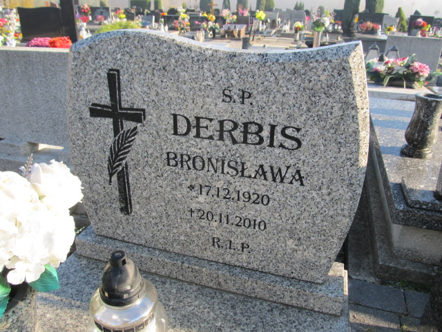 Bronisława Derbis 1920 Mysłowice Brzęczkowice - Grobonet - Wyszukiwarka osób pochowanych
